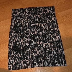 Black, blush & white cheetah pencil skirt